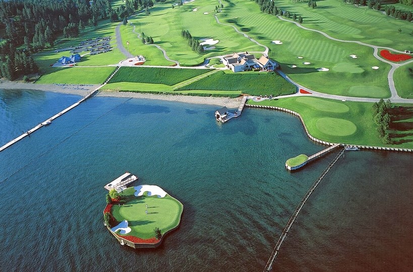 Coeur d'Alene Golf: สนามกอล์ฟลอยน้ำแห่งแรกของโลก Coeur d'Alene Golf: สนามกอล์ฟลอยน้ำแห่งแรกของโลก