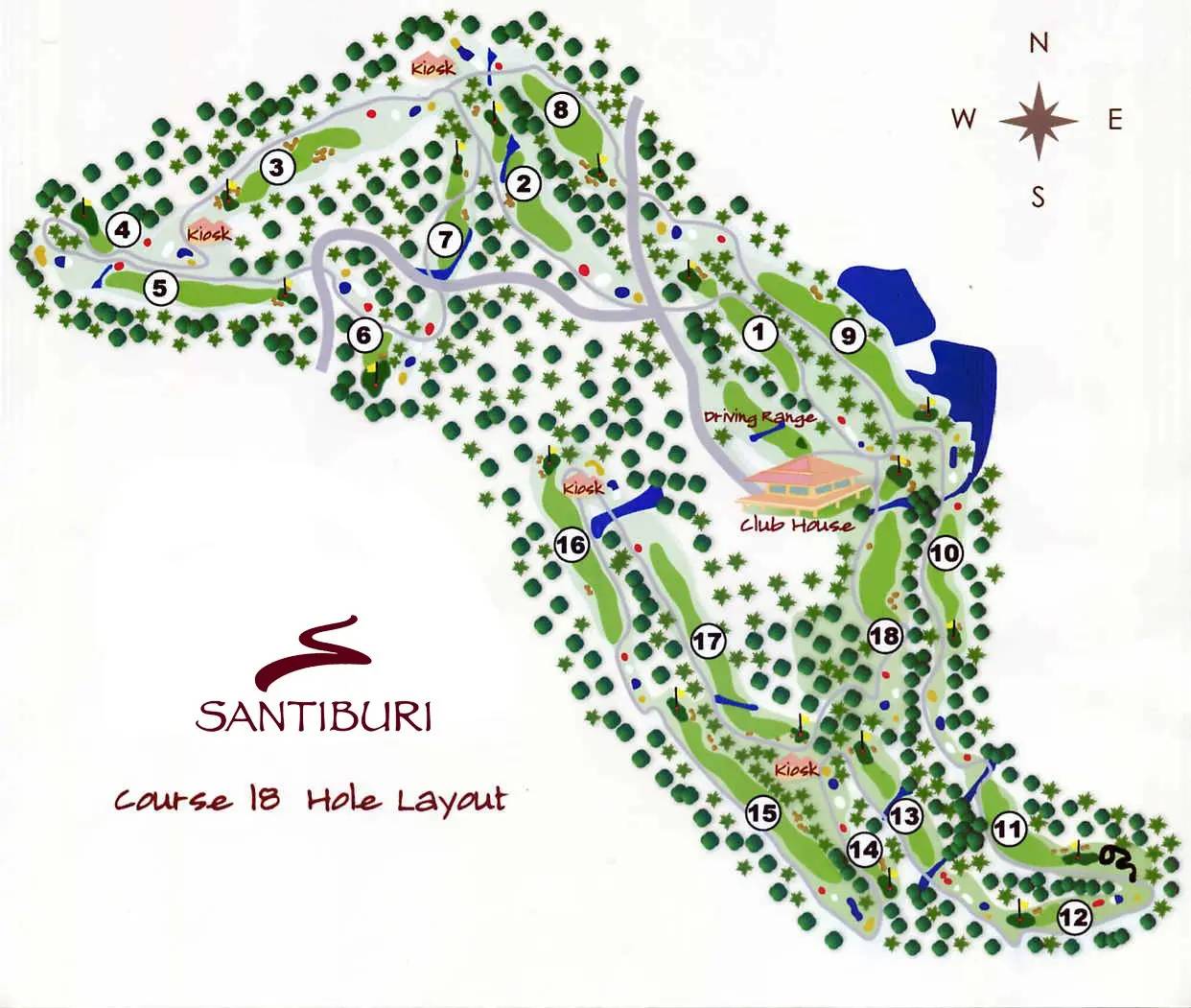 Santiburi Samui Country Club のココナッツの森を抜けるホール