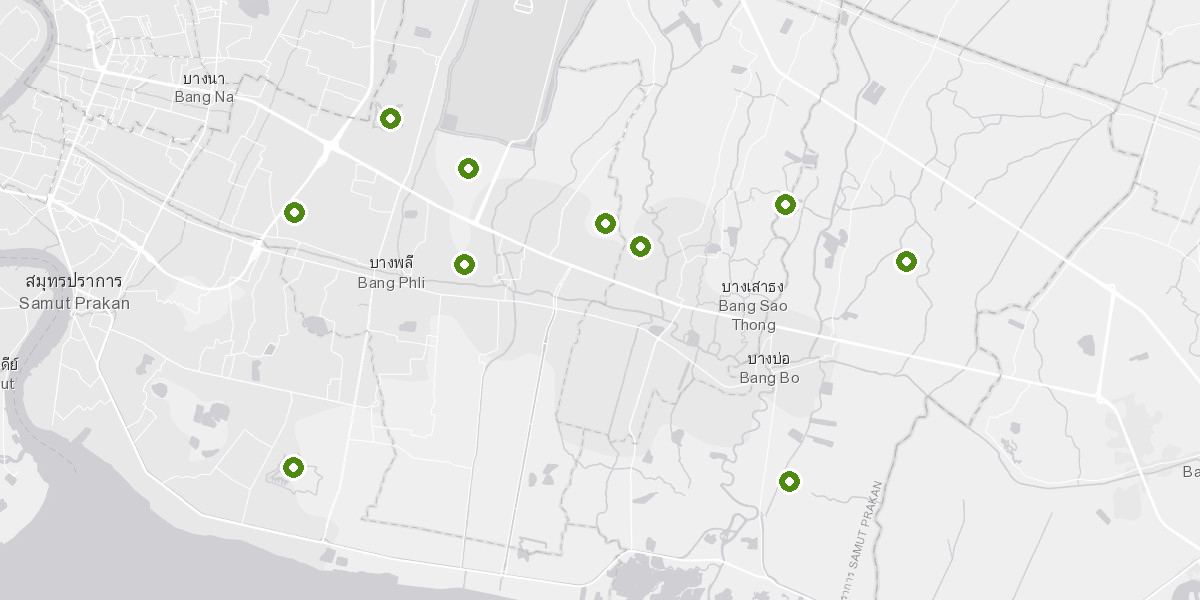 Samut Prakan（サムットプラーカーン）のゴルフ場マップ